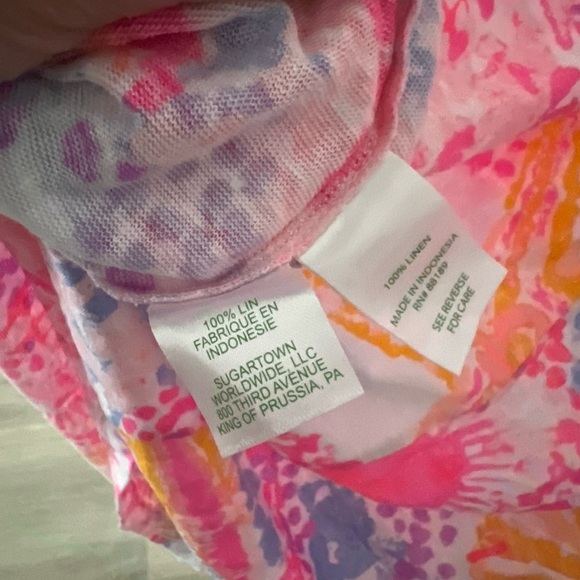 Lilly Pulitzer Balleta Linen Coverup Bohemian Beach Batwing Starfish Size XS - Picture 4 of 9